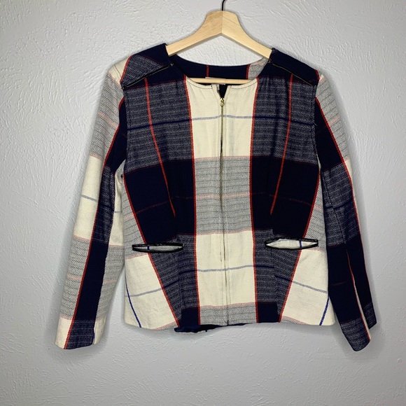 Merona Jackets & Blazers - Target Merona navy blue white red plaid jacket